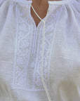 White Linen Women’s Vyshyvanka with White-on-White Embroidery