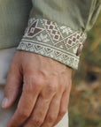 Men's military-style embroidered shirt
