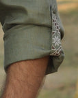 Men's military-style embroidered shirt