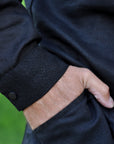 Black Men’s Linen Vyshyvanka with Black-on-Black Embroidery