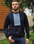 Men's Sweatshirt in Natural Knitted Fabric with Embroidery – Stylish and Comfortable
