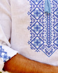 White embroidered men's shirt