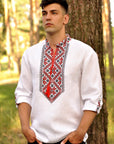 Traditional ukrainian embroidered men`s shirt - vyshyvanka