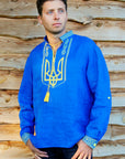 Men's embroidered shirt "Trident" with Ukrainian coat of arms