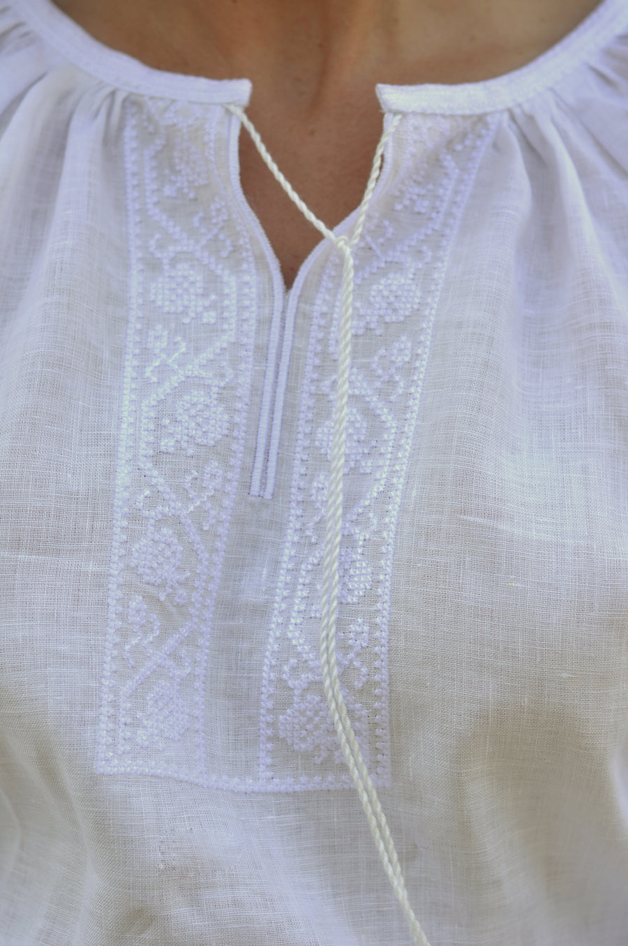 Women's vyshyvanka with convex embroidery white on white