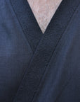 Men’s Black Linen Kimono Set with Relaxed Pants