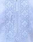 Men's wedding shirt with White on White embroidery