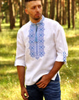 White embroidered men's shirt