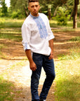 White embroidered men's shirt