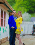 Men's embroidered shirt "Trident" with Ukrainian coat of arms