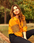 Women's blouse with expressive embroidery