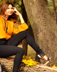 Women's blouse with expressive embroidery
